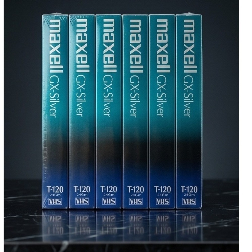Maxell GX-Silver T-120 VHS Blank Video Cassette Tapes 6 Pack New Sealed